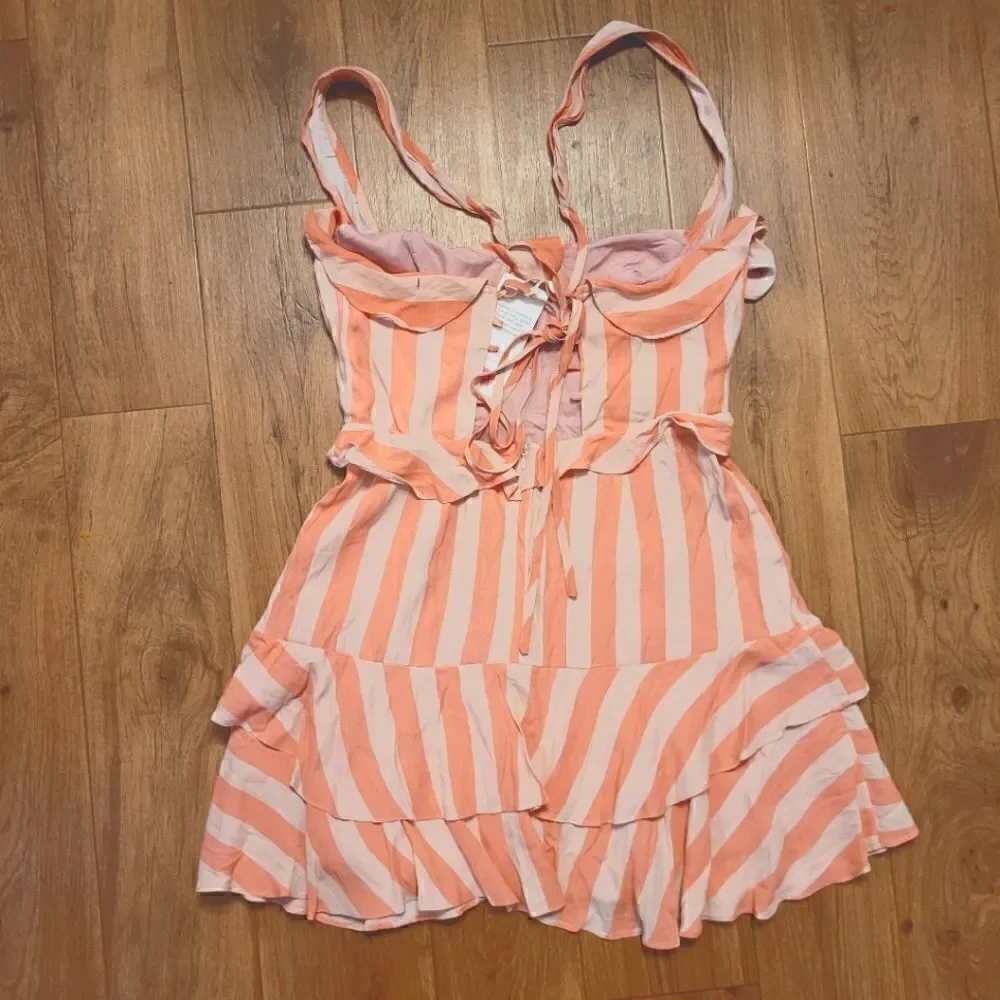 Buddy Love Julia Ruffled Striped Mini Dress Size L
